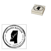 Mississippi Kaart Rubberstempel (Gestempeld)