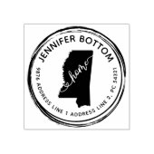 Mississippi Kaart Rubberstempel (Afrduk)