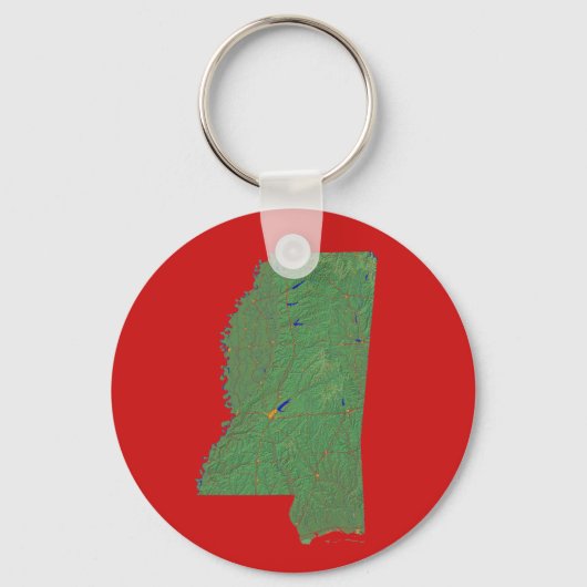 Mississippi Kaart Sleutelhanger (Voorkant)