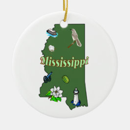 Mississippi kerstboomversiering keramisch ornament