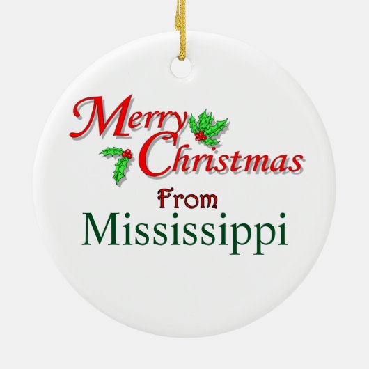 Mississippi kerstboomversiering keramisch ornament (Achterkant)