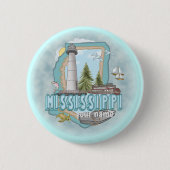 Mississippi Lighthouse pin-knop Ronde Button 5,7 Cm (Voorkant)