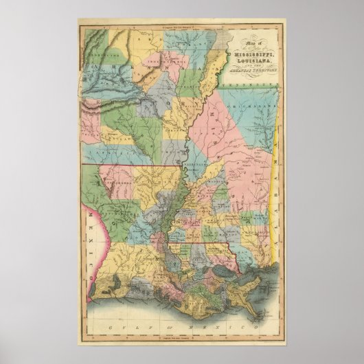 Mississippi, Louisiana, Arkansas Poster (Voorkant)