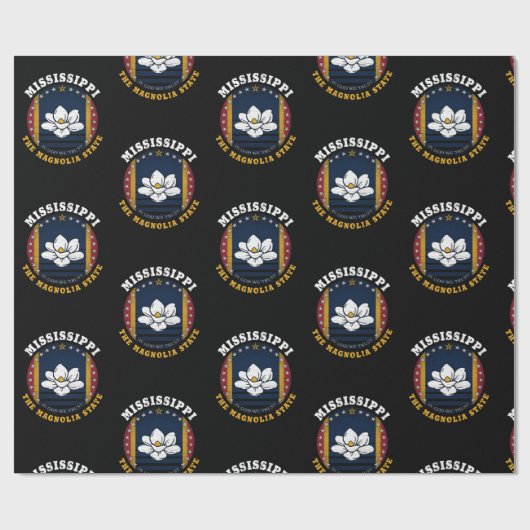MISSISSIPPI MAGNOLIA STATE FLAG CADEAUPAPIER (Vlak)