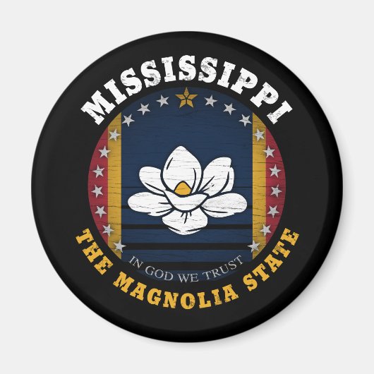 MISSISSIPPI MAGNOLIA STATE FLAG MAGNEET (Voorkant)