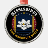 MISSISSIPPI MAGNOLIA STATE FLAG METALEN ORNAMENT (Voorkant)