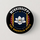 MISSISSIPPI MAGNOLIA STATE FLAG RONDE BUTTON 5,7 CM (Voorkant)