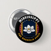 MISSISSIPPI MAGNOLIA STATE FLAG RONDE BUTTON 5,7 CM (Voorkant /achterkant)