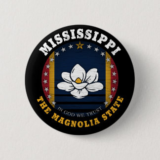MISSISSIPPI MAGNOLIA STATE FLAG RONDE BUTTON 5,7 CM