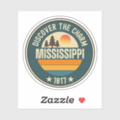 Mississippi Magnolia State Souvenir  Sticker (Vel)