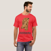 Mississippi Map Art Abstract in Brown T-shirt (Voorkant volledig)