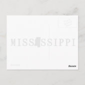 Mississippi Map Geschormde Letter State Word Art Briefkaart (Achterkant)