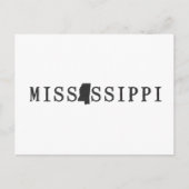 Mississippi Map Geschormde Letter State Word Art Briefkaart (Voorkant)