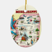 Mississippi Map Keramisch Ornament (Voorkant)