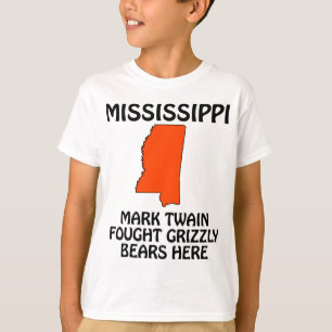 Mississippi - Mark Twain Vocht Hier Tegen Grizzlyb T-shirt