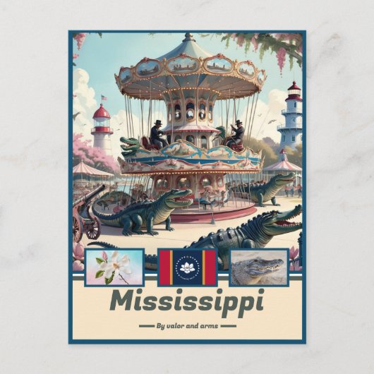 Mississippi Marvels & Motto Briefkaart (Voorkant)