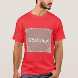 Mississippi Monogram Boho Stijl Pastel Roze T-shirt