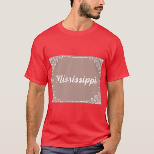 Mississippi Monogram Boho Stijl Pastel Roze T-shirt (Voorkant)