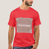 Mississippi Monogram Boho Style Pastel Pink T-shirt (Voorkant)