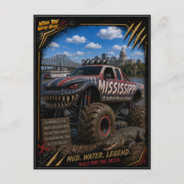 Mississippi Monster Truck Off Road Kunst Briefkaart