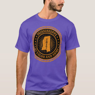 Mississippi MS Kaart Slogan Motto Door Moed en Wap T-shirt