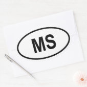 Mississippi "MS" Ovale Sticker (Envelop)