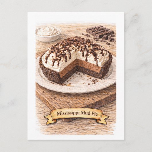 Mississippi Mud Pie (Amerikaanse Eetserie) Briefkaart (Voorkant)