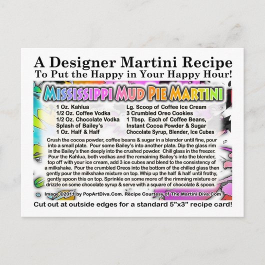 Mississippi Mud Pie Ice Cream Martini Recept Kaart (Voorkant)
