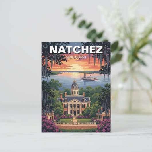 Mississippi Natchez Travel Briefkaart (Staand voorkant)