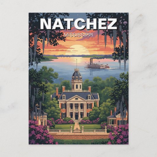 Mississippi Natchez Travel Briefkaart (Voorkant)