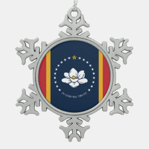 mississippi nieuwe vlag vs verenigde staten americ tin sneeuwvlok ornament