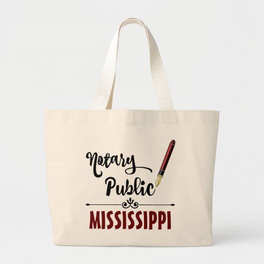 Mississippi Noterende Openbare Inkt Pen Grote Tote Bag (Voorkant)