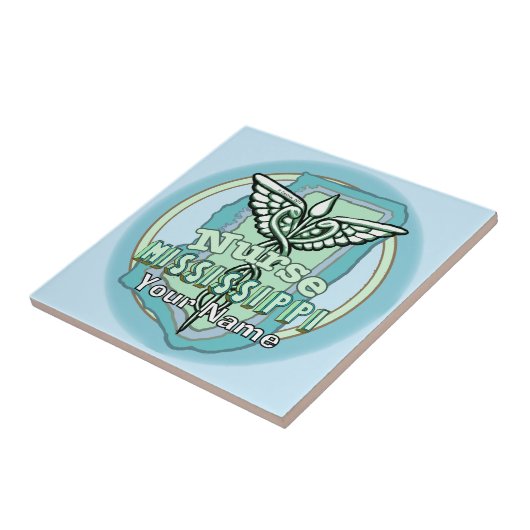 Mississippi Nurse Caduceus Tile Tegeltje (Zijkant)