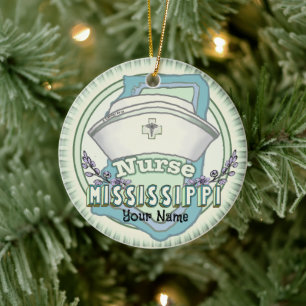 Mississippi Nurse Keramisch Ornament