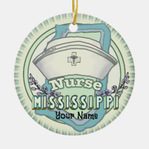 Mississippi Nurse Keramisch Ornament