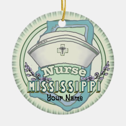 Mississippi Nurse Keramisch Ornament (Voorkant)