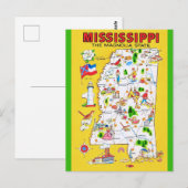 Mississippi Oude Kaart Ansichtkaart (Voorkant / Achterkant)