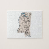 Mississippi Overzicht  kaart van Afbeelding Legpuzzel (Horizontaal)