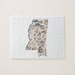 Mississippi Overzicht  kaart van Afbeelding Legpuzzel