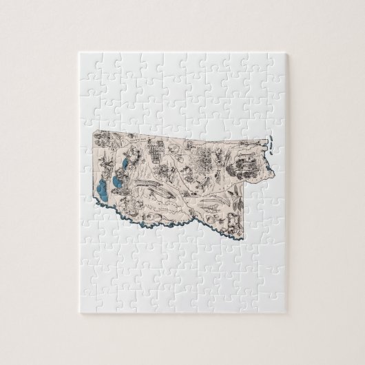 Mississippi Overzicht  kaart van Afbeelding Legpuzzel (Verticaal)