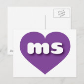 Mississippi paars hart - Ik hou van mevrouw Briefkaart (Voorkant / Achterkant)