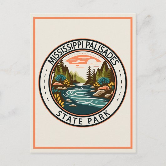 Mississippi Palisades State Park Illinois Badge Briefkaart (Voorkant)