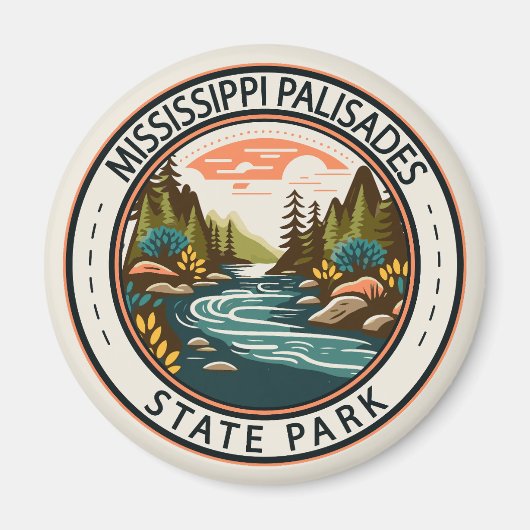 Mississippi Palisades State Park Illinois Badge Magneet (Voorkant)