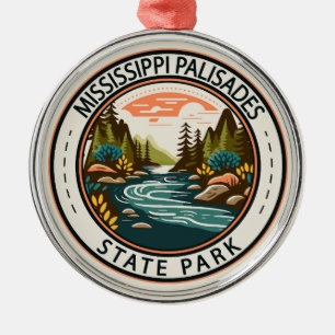 Mississippi Palisades State Park Illinois Badge Metalen Ornament