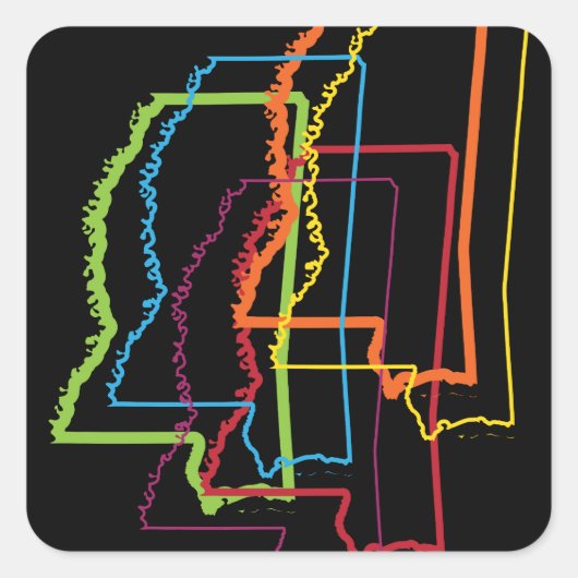 mississippi pride blur vierkante sticker (Voorkant)