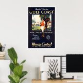 Mississippi Reisposter Polo Kunst Golfkust Poster (Thuiskantoor)