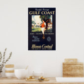Mississippi Reisposter Polo Kunst Golfkust Poster (Keuken)
