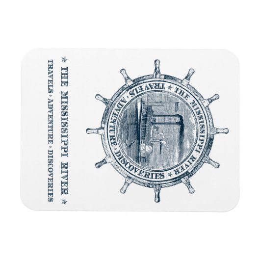 Mississippi Reizen. Adventure. Ontdekking Magneet (Horizontaal)