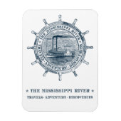Mississippi Reizen. Adventure. Ontdekking Magneet (Verticaal)