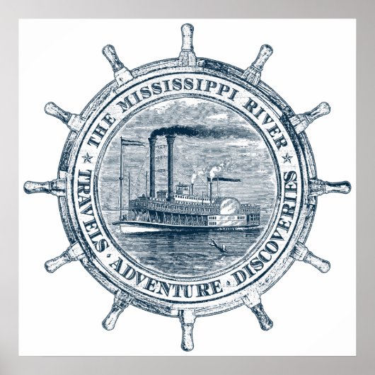 Mississippi Reizen. Adventure. Ontdekking Poster (Voorkant)